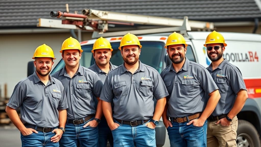 The Apex Contractors roofing team on a job site
